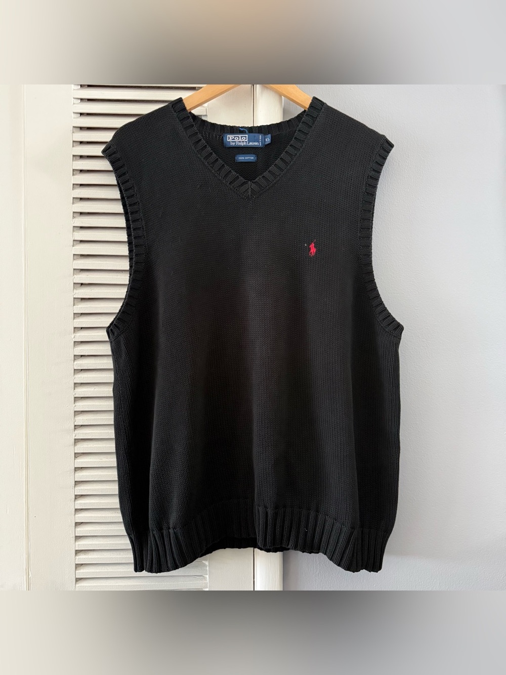 Vintage 90’s POLO Ralph Lauren Knit. Vest Sweater Black.